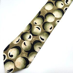 Emilio Ponti Olive Green Black Vtg Art Deco Geometric Abstract Pattern Retro